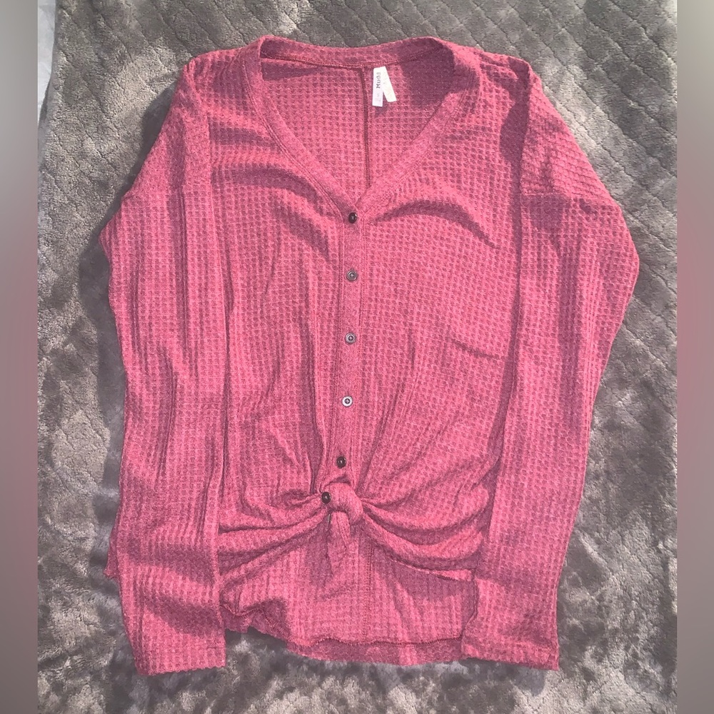 BOGO WHEN BUNDLED!! Pink button shirt with light denim shirt included!